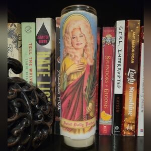 Dolly Parton prayer candle, white